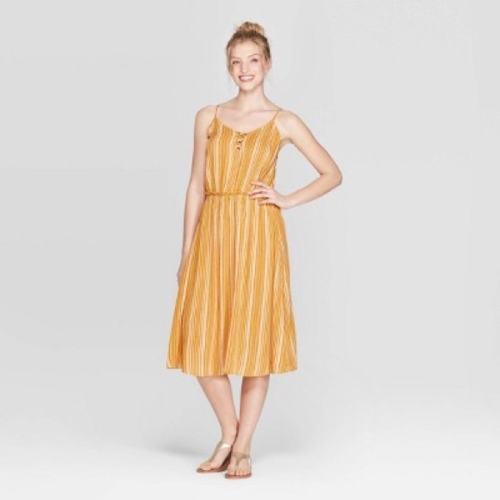 Yellow and White Striped Dress